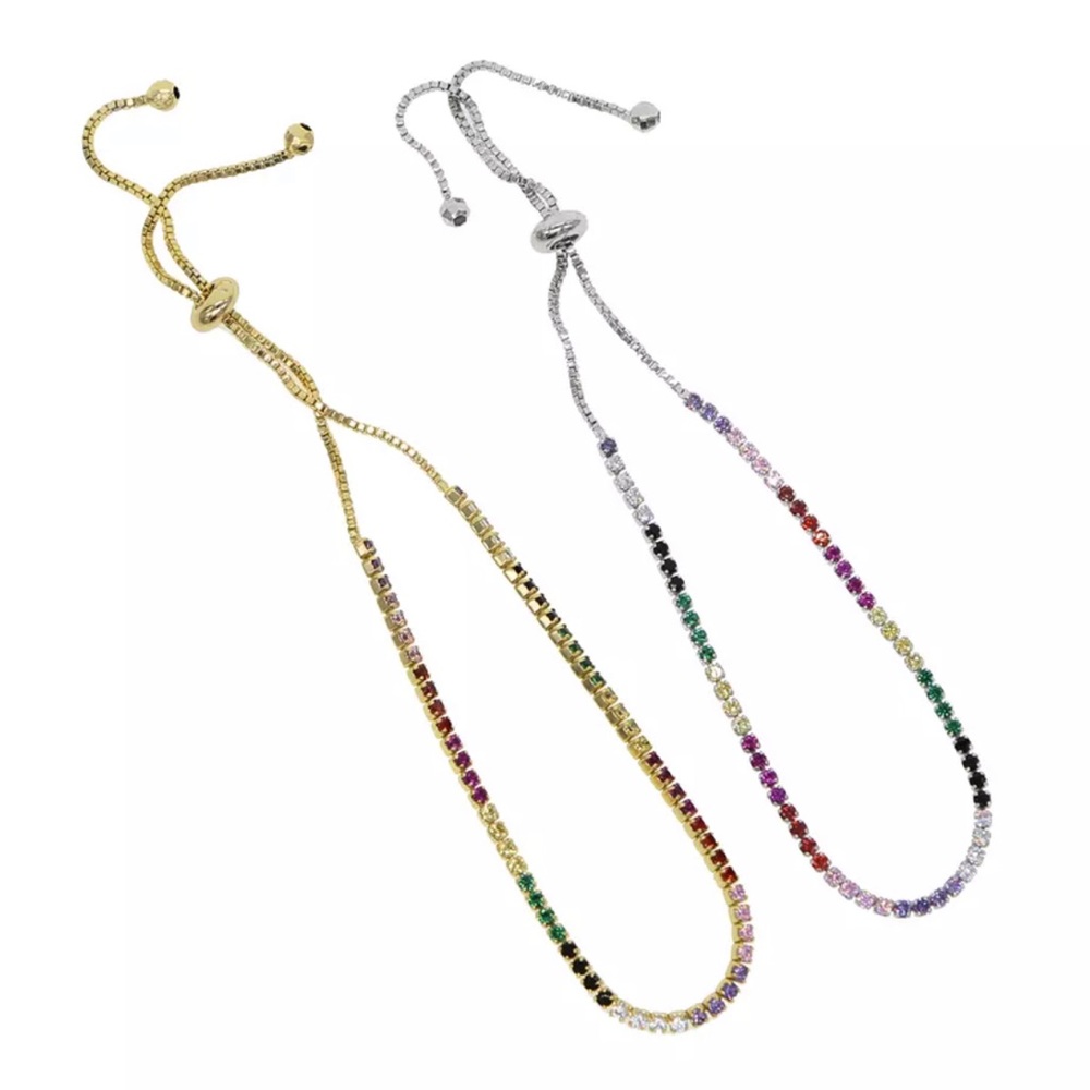 Rainbow Multicolor Stones Pulling Strings Bracelet - image 4